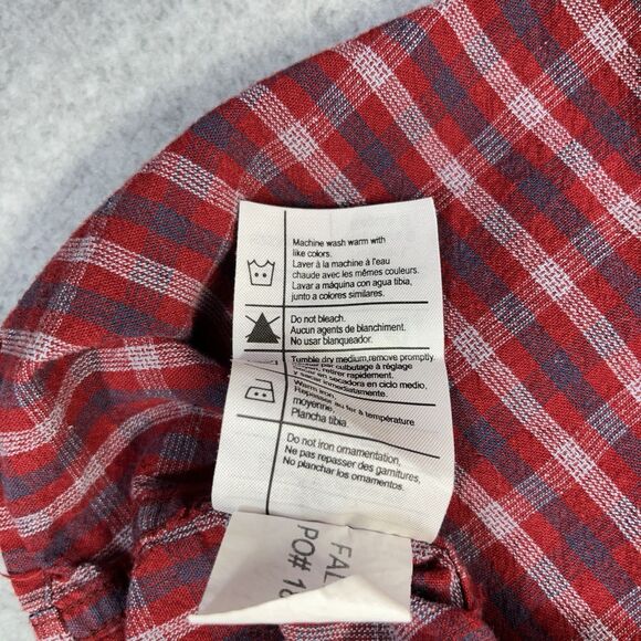 Carhartt Button Down Work Shirt Men's Large L Red Plaid Pockets Embroidered S253 - Picture 7 of 10